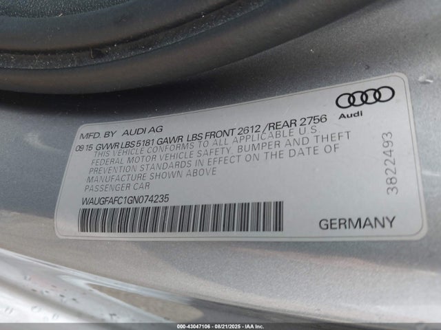 2016 AUDI A6 WAUGFAFC1GN074235 Photo 8
