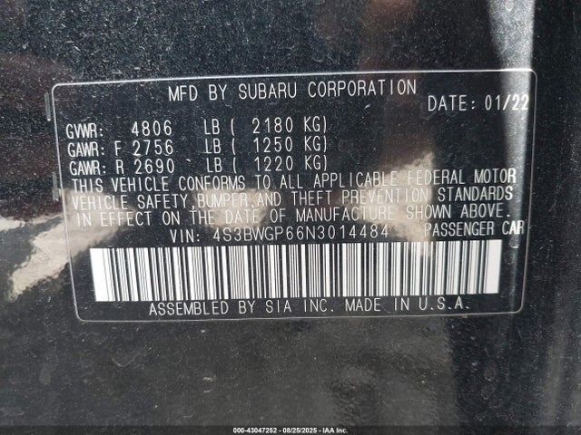 4S3BWGP66N3014484 Subaru na, u4
