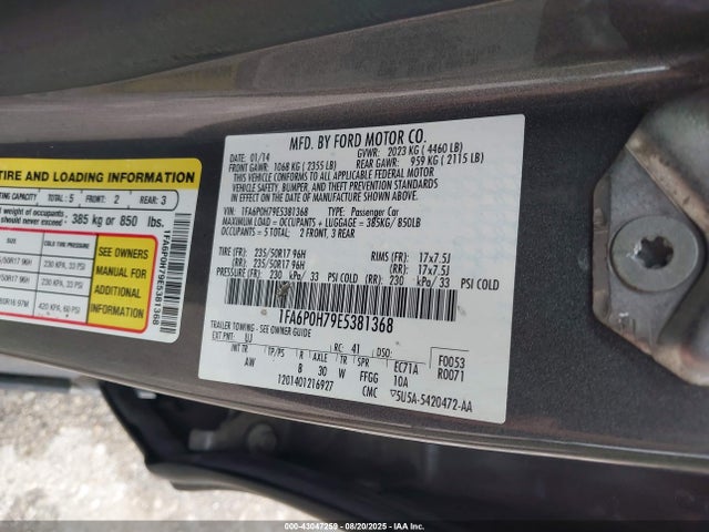 Ford 2014 2014 1FA6P0H79E5381368 Image 9