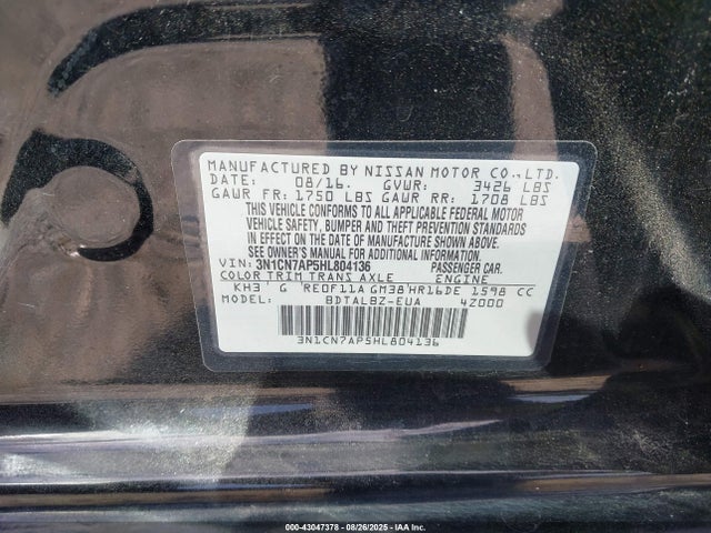 Nissan 2017 2017 3N1CN7AP5HL804136 Image 9