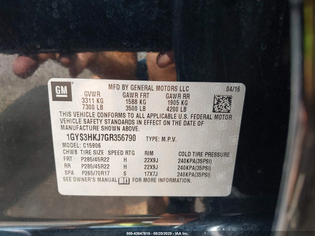 2016 CADILLAC ESCALADE ESV 1GYS3HKJ7GR356790 Photo 8