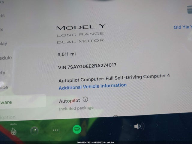 7SAYGDEE2RA274017 Tesla Model Y