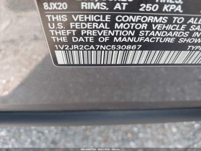 2022 VOLKSWAGEN ATLAS 1V2JR2CA7NC530867 Photo 8