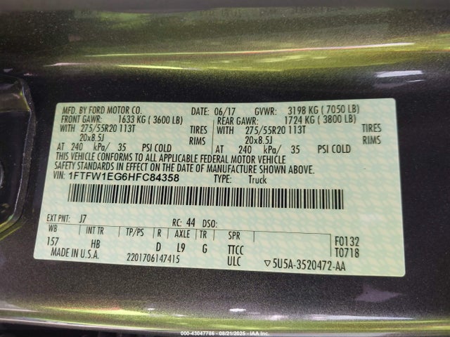 Ford gtdi 2017 1FTFW1EG6HFC84358 Image 9