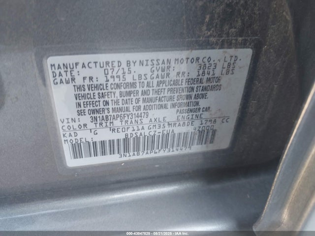 3N1AB7AP6FY314479 Nissan Sentra