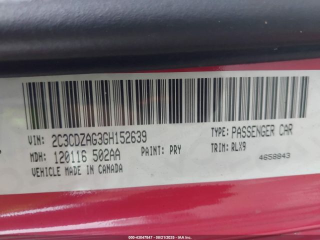 2016 DODGE CHALLENGER 2C3CDZAG3GH152639 Photo 8