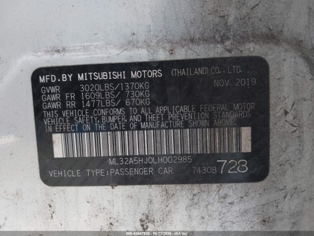 2020 MITSUBISHI MIRAGE ML32A5HJ0LH002985 Photo 8