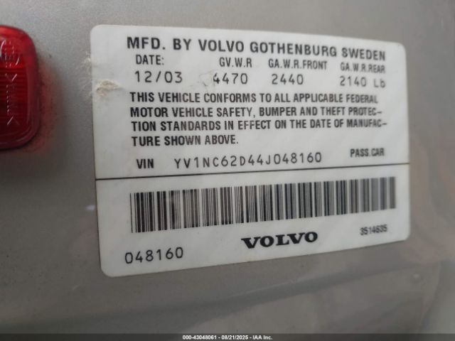 2004 VOLVO C70 YV1NC62D44J048160 Photo 8