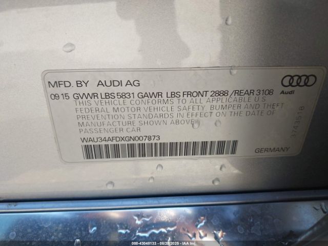 2016 AUDI A8 L WAU34AFDXGN007873 Photo 8