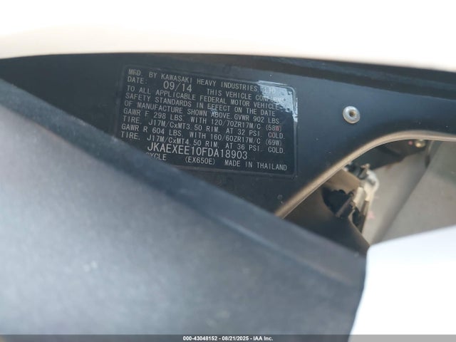 Kawasaki Ninja 650 2015 JKAEXEE10FDA18903 Image 10