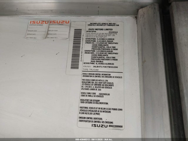 Isuzu 4jj1-tc 2014 JALB4T170E7W00296 Image 8
