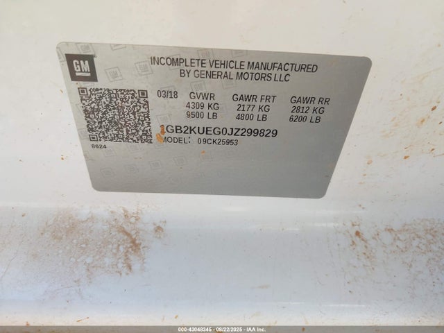 1GB2KUEG0JZ299829 Chevrolet l96 - e85 max, iron