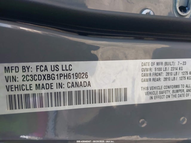 Dodge Charger 2023 2C3CDXBG1PH619026 Image 9