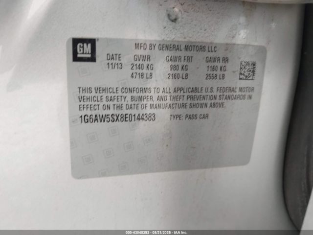 2014 CADILLAC CTS 1G6AW5SX8E0144383 Photo 8