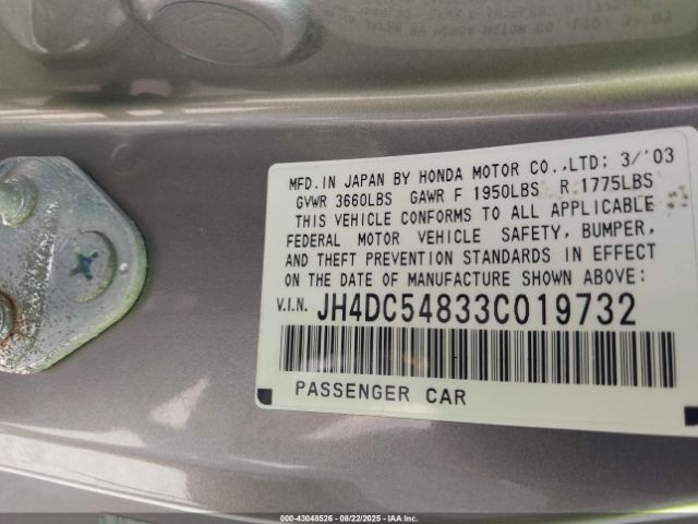 2003 ACURA RSX JH4DC54833C019732 Photo 8