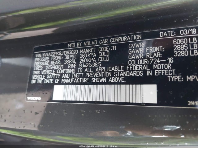 YV4A22PK8J1383020 Volvo b4204ts(hp)