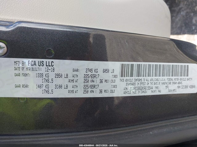 Dodge Grand Caravan 2019 2C4RDGBG2KR615544 Image 9