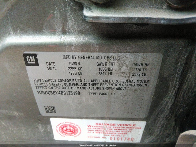 2011 CADILLAC CTS 1G6DC5EY4B0125190 Photo 8