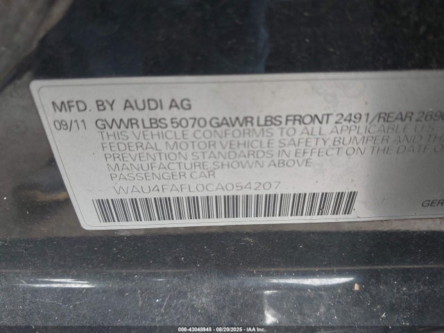 2012 AUDI A4 WAU4FAFL0CA054207 Photo 8