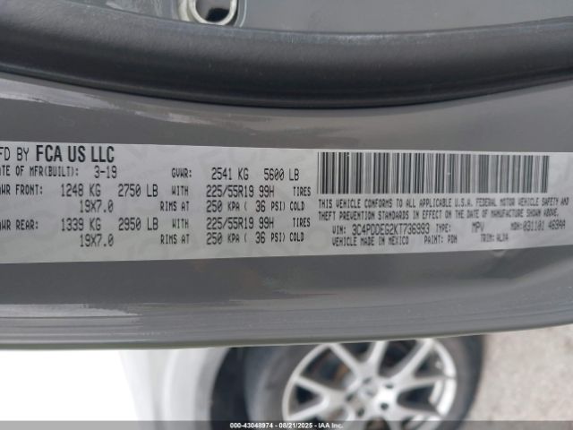 2019 DODGE JOURNEY 3C4PDDEG2KT736993 Photo 8