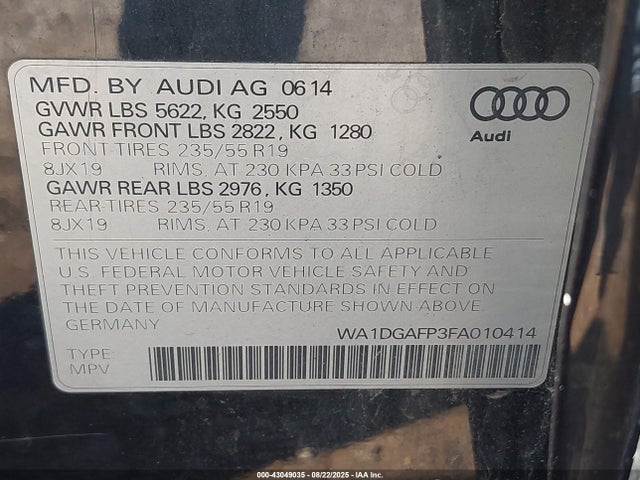 2015 AUDI Q5 WA1DGAFP3FA010414 Photo 8