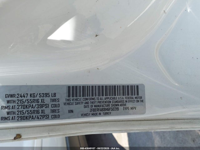 RAM Promaster City 2017 ZFBERFAB8H6F50219 Image 9