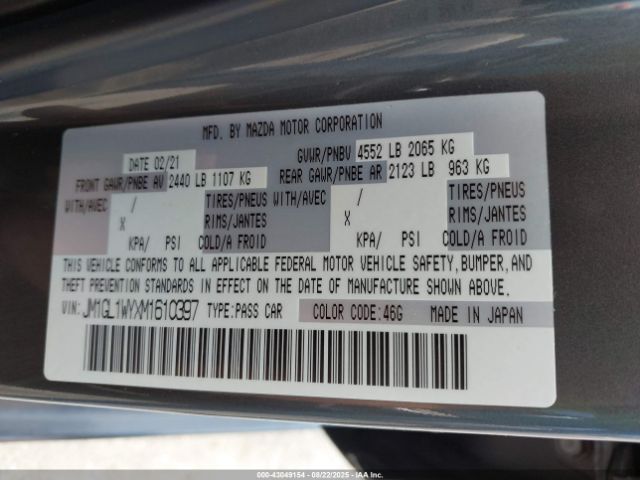 2021 MAZDA MAZDA6 JM1GL1WYXM1610397 Photo 8