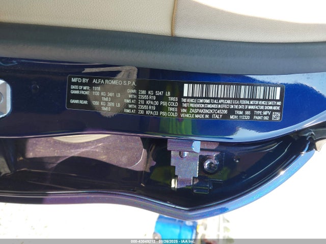 Alfa Romeo Stelvio 2019 ZASPAKBN2K7C45206 Image 9