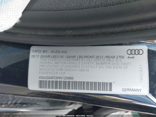 2017 AUDI A6 WAUG8AFC6HN129886 Photo 8