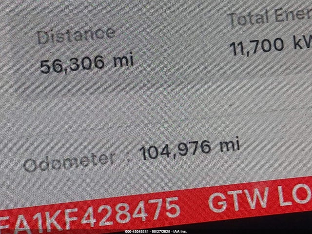 5YJ3E1EA1KF428475 Tesla MODEL 3