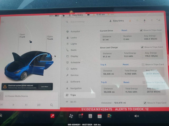 2019 TESLA MODEL 3 5YJ3E1EA1KF428475 Photo 6