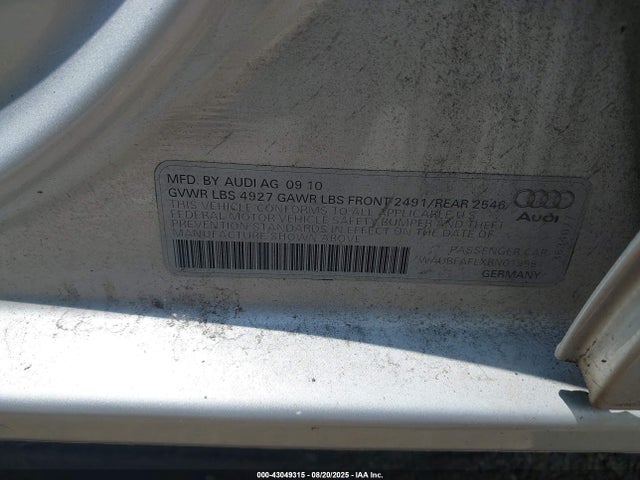 2011 AUDI A4 WAUBFAFLXBN019981 Photo 8