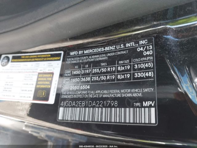 2013 MERCEDES-BENZ ML 350 BLUETEC 4JGDA2EB1DA221798 Photo 8