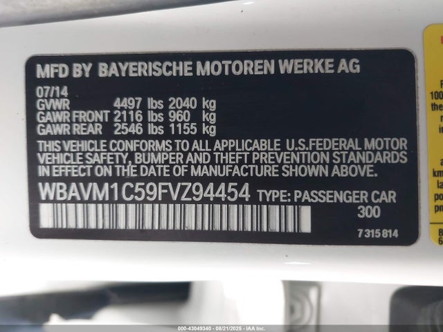 WBAVM1C59FVZ94454 BMW X1