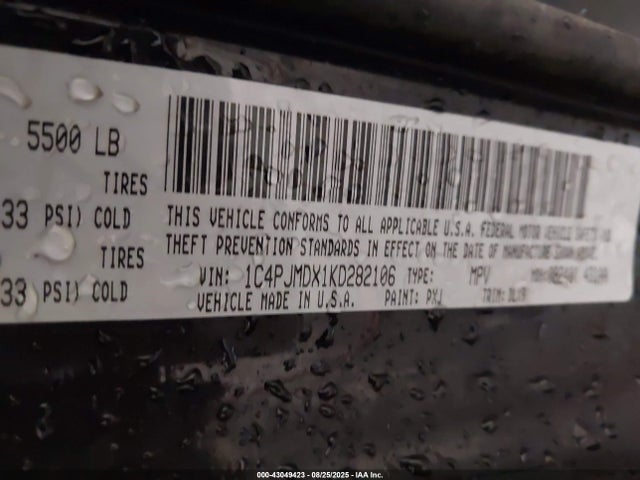 1C4PJMDX1KD282106 Jeep Cherokee