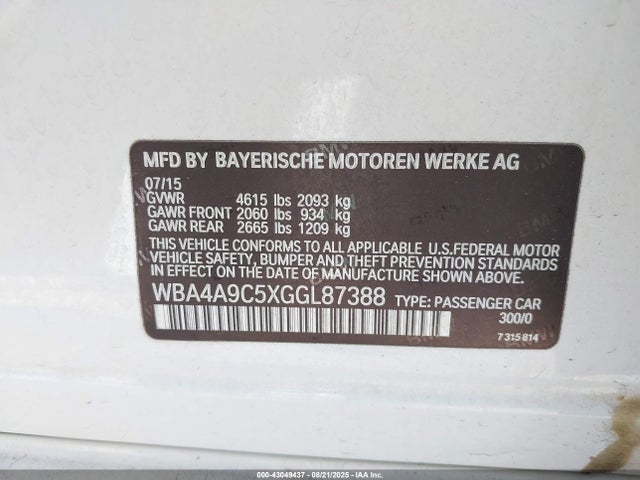 WBA4A9C5XGGL87388 BMW 428i