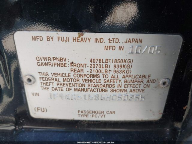 2006 SAAB 9-2X JF4GG61686H050356 Photo 8