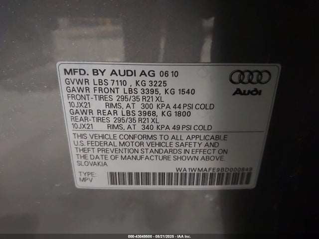 2011 AUDI Q7 WA1WMAFE9BD000849 Photo 8