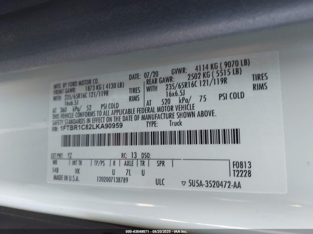 1FTBR1C82LKA90959 Ford Transit-250