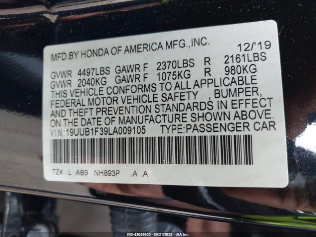 2020 ACURA TLX 19UUB1F39LA009105 Photo 8