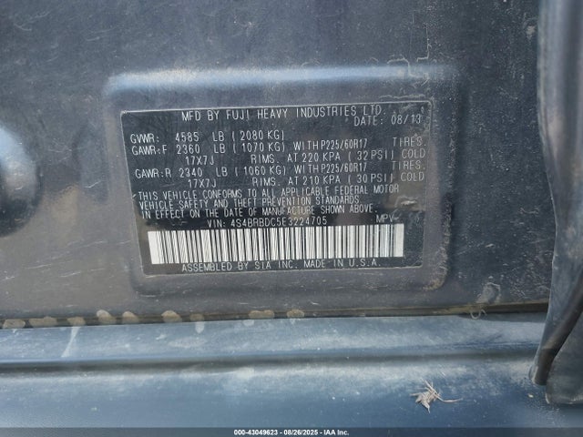 Subaru 2.5na u5 2014 4S4BRBDC5E3224705 Image 9