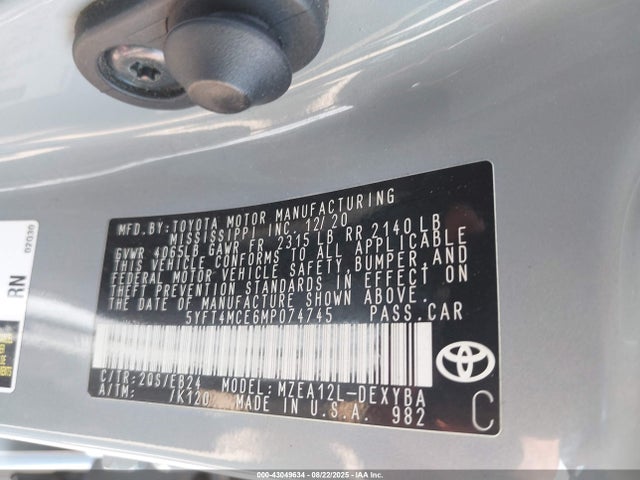 Toyota m20-fks 2021 5YFT4MCE6MP074745 Image 9