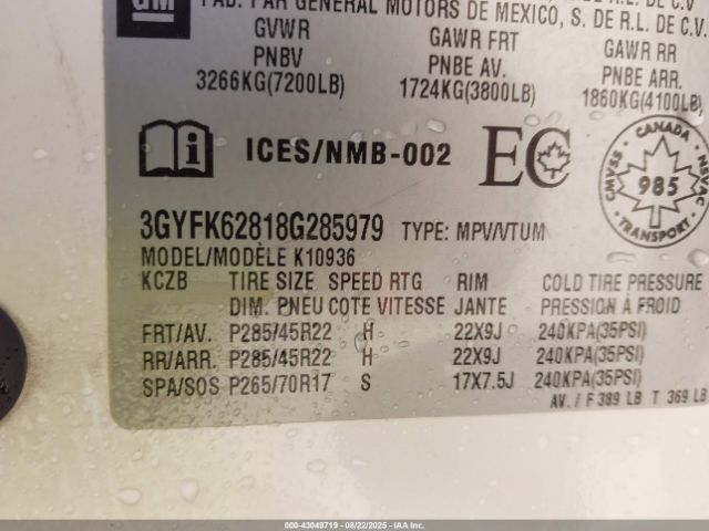 2008 CADILLAC ESCALADE EXT 3GYFK62818G285979 Photo 8