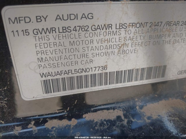 2016 AUDI A4 WAUAFAFL5GN017736 Photo 8