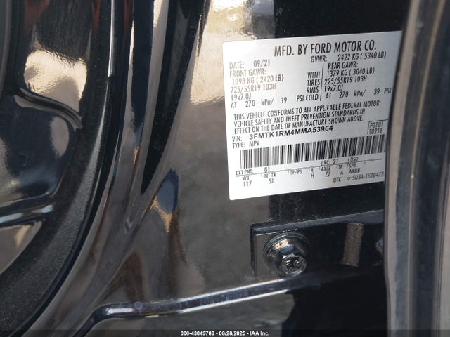 3FMTK1RM4MMA53964 Ford 2021