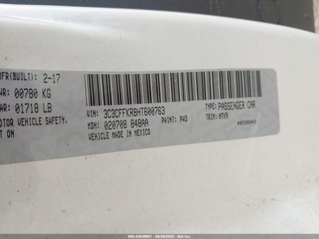 2017 FIAT 500 3C3CFFKR8HT600763 Photo 8