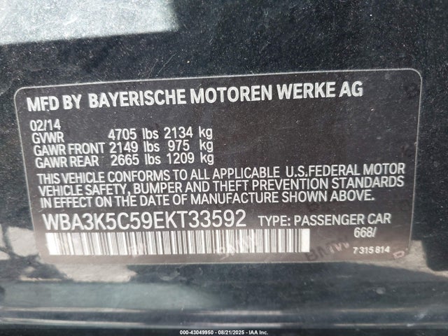 BMW 328D 2014 WBA3K5C59EKT33592 Image 9