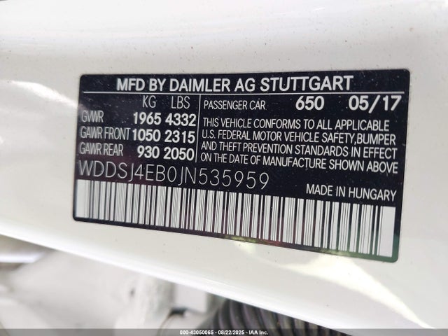 Mercedes-Benz m270 2018 WDDSJ4EB0JN535959 Image 9