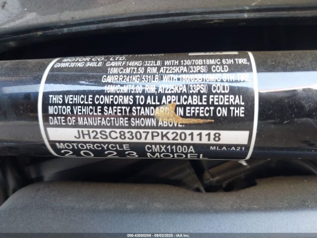2023 HONDA CMX1100 JH2SC8307PK201118 Photo 9
