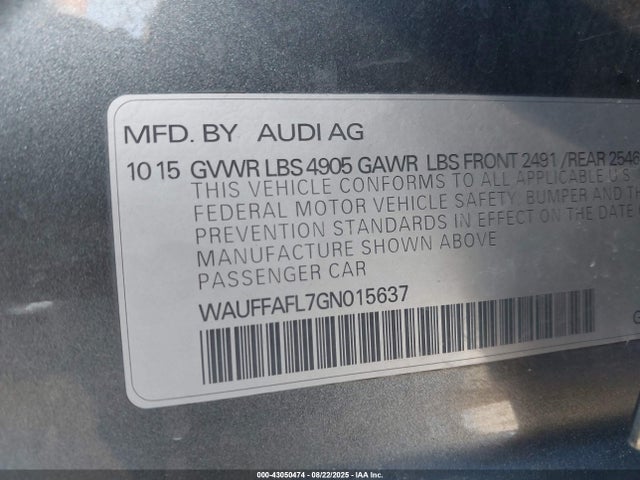 Audi A4 2016 WAUFFAFL7GN015637 Image 9